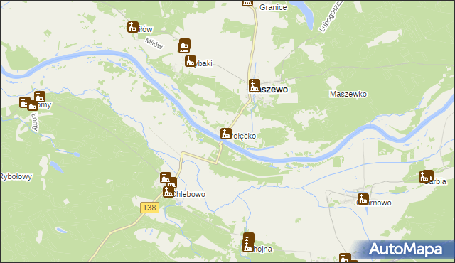 mapa Połęcko gmina Maszewo, Połęcko gmina Maszewo na mapie Targeo