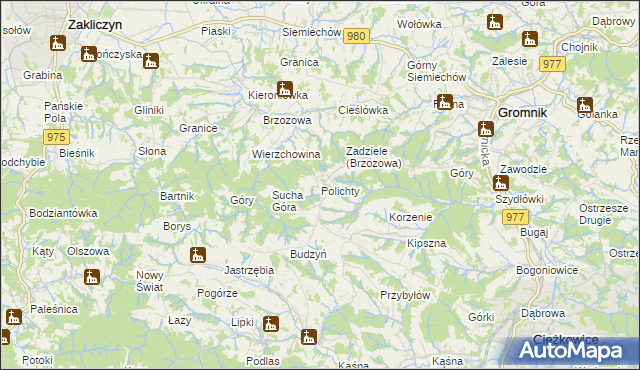 mapa Polichty, Polichty na mapie Targeo