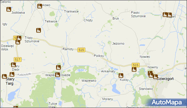 mapa Poliksy, Poliksy na mapie Targeo