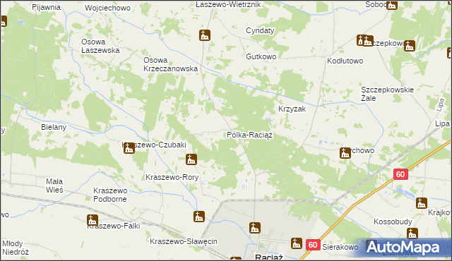 mapa Pólka-Raciąż, Pólka-Raciąż na mapie Targeo