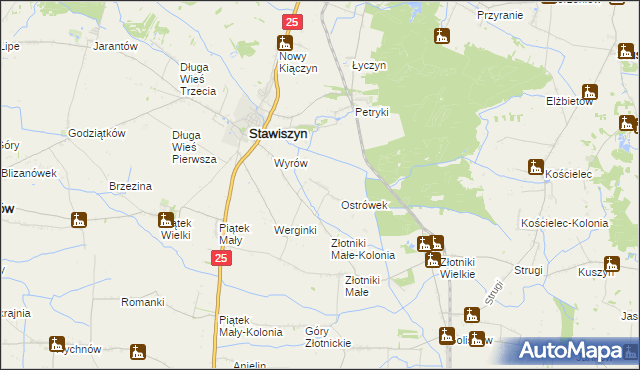 mapa Pólko gmina Stawiszyn, Pólko gmina Stawiszyn na mapie Targeo