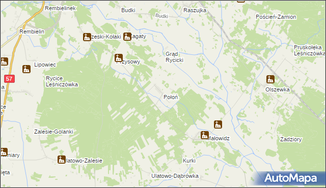 mapa Połoń, Połoń na mapie Targeo