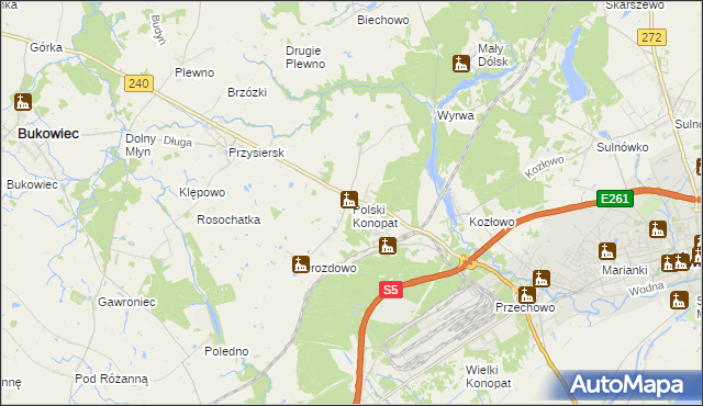 mapa Polski Konopat, Polski Konopat na mapie Targeo