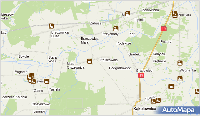 mapa Polskowola, Polskowola na mapie Targeo