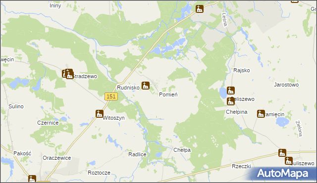 mapa Pomień, Pomień na mapie Targeo