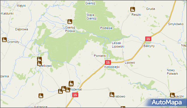 mapa Pomierki, Pomierki na mapie Targeo