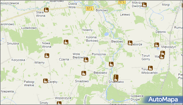 mapa Pomocnia gmina Pomiechówek, Pomocnia gmina Pomiechówek na mapie Targeo