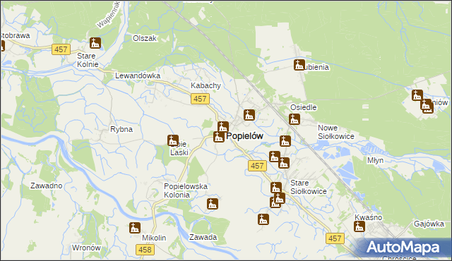 mapa Popielów powiat opolski, Popielów powiat opolski na mapie Targeo