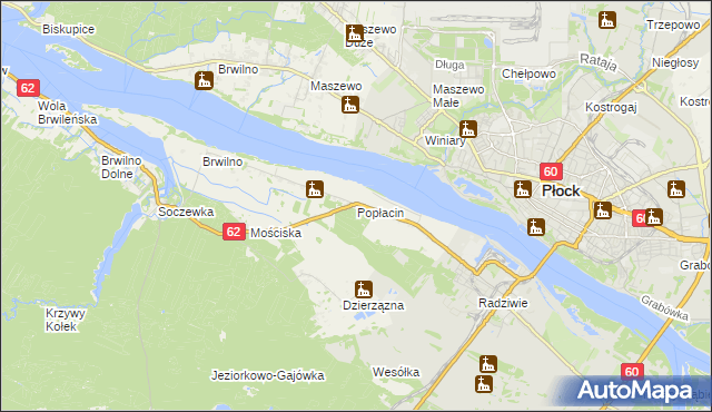 mapa Popłacin, Popłacin na mapie Targeo