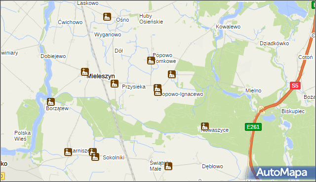 mapa Popowo-Ignacewo, Popowo-Ignacewo na mapie Targeo