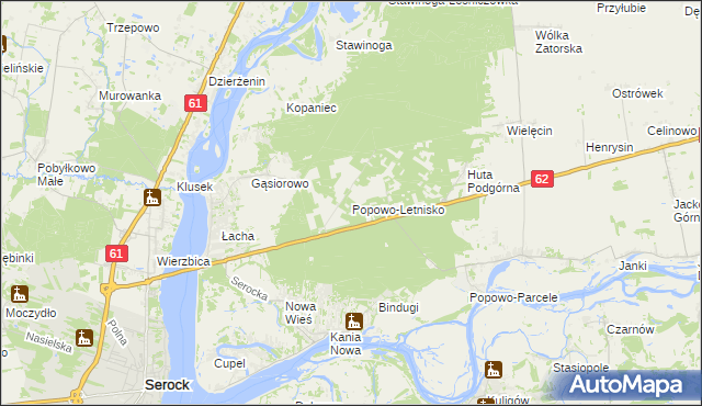 mapa Popowo-Letnisko, Popowo-Letnisko na mapie Targeo