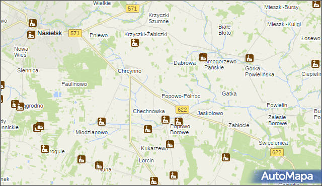 mapa Popowo-Północ, Popowo-Północ na mapie Targeo