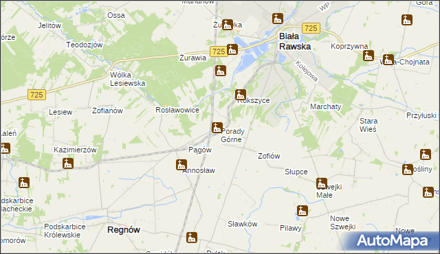 mapa Porady Górne, Porady Górne na mapie Targeo