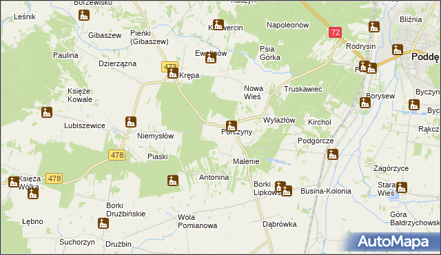 mapa Porczyny, Porczyny na mapie Targeo
