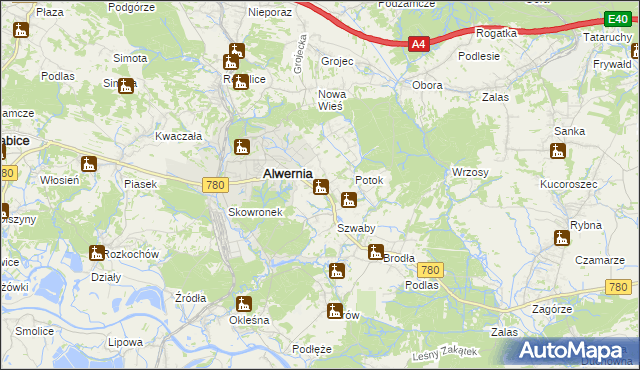 mapa Poręba Żegoty, Poręba Żegoty na mapie Targeo