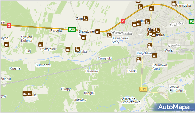 mapa Porosiuki, Porosiuki na mapie Targeo