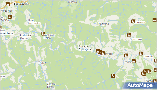 mapa Posada Rybotycka, Posada Rybotycka na mapie Targeo