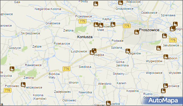 mapa Posądza, Posądza na mapie Targeo