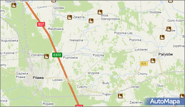 mapa Poschła, Poschła na mapie Targeo