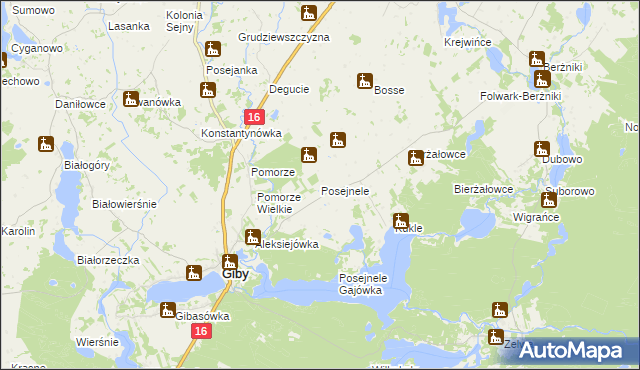 mapa Posejnele, Posejnele na mapie Targeo