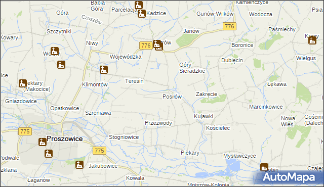 mapa Posiłów, Posiłów na mapie Targeo