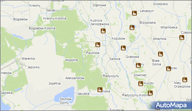 mapa Posoka gmina Przykona, Posoka gmina Przykona na mapie Targeo