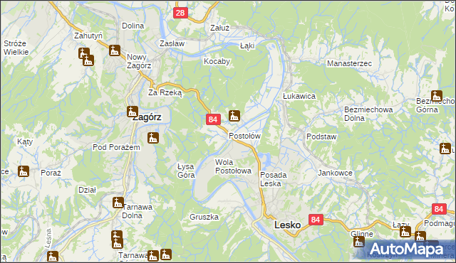 mapa Postołów, Postołów na mapie Targeo