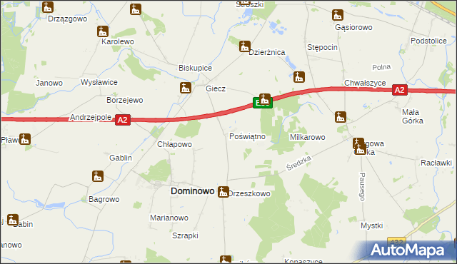 mapa Poświątno, Poświątno na mapie Targeo