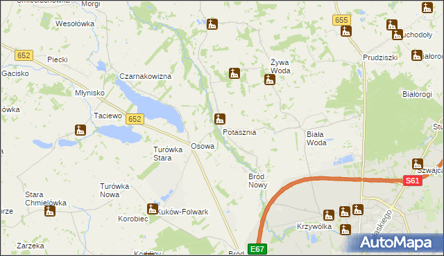 mapa Potasznia gmina Suwałki, Potasznia gmina Suwałki na mapie Targeo