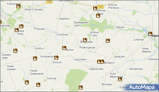 mapa Potencjanów, Potencjanów na mapie Targeo