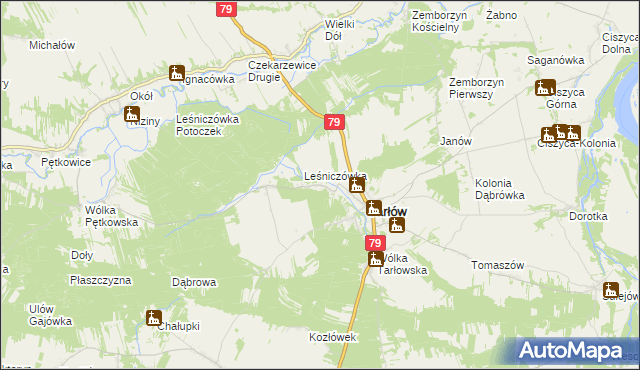 mapa Potoczek gmina Tarłów, Potoczek gmina Tarłów na mapie Targeo