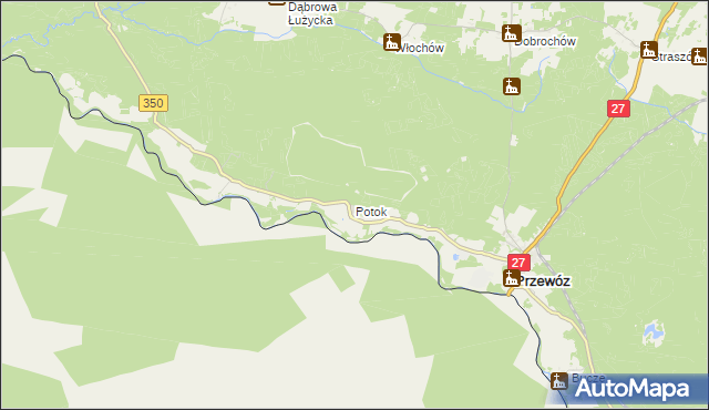 mapa Potok gmina Przewóz, Potok gmina Przewóz na mapie Targeo