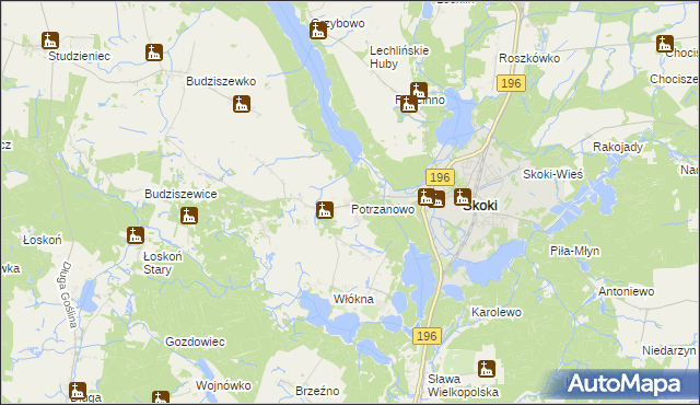 mapa Potrzanowo, Potrzanowo na mapie Targeo