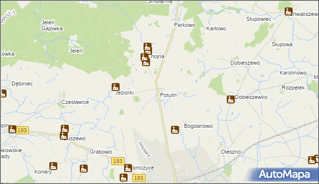mapa Potulin, Potulin na mapie Targeo
