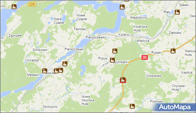 mapa Potuły, Potuły na mapie Targeo