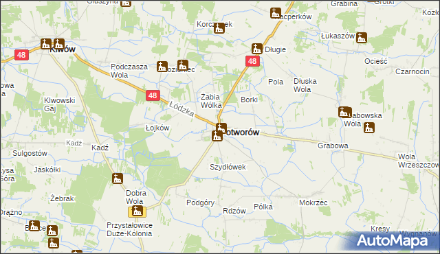 mapa Potworów powiat przysuski, Potworów powiat przysuski na mapie Targeo