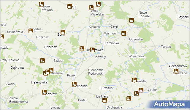 mapa Powały, Powały na mapie Targeo