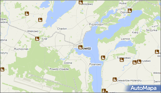 mapa Powidz powiat słupecki, Powidz powiat słupecki na mapie Targeo