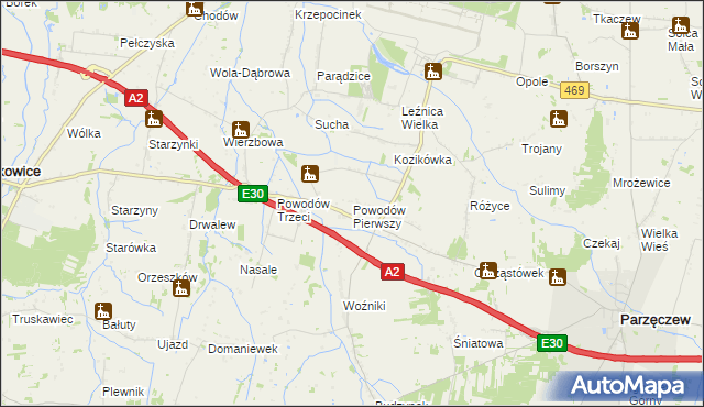 mapa Powodów Pierwszy, Powodów Pierwszy na mapie Targeo