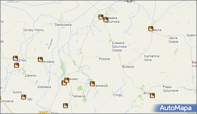 mapa Pozolia, Pozolia na mapie Targeo