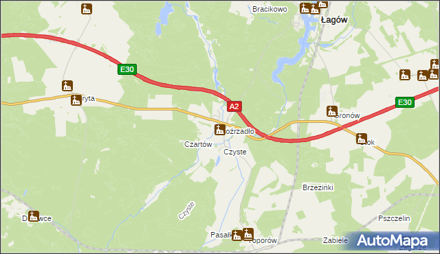 mapa Poźrzadło, Poźrzadło na mapie Targeo