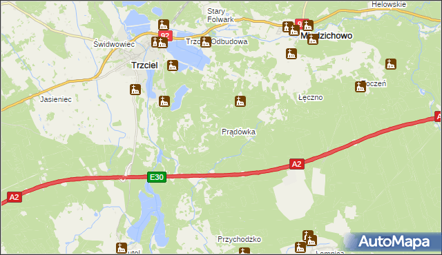 mapa Prądówka, Prądówka na mapie Targeo