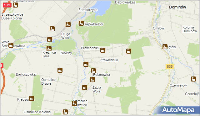 mapa Prawiedniki, Prawiedniki na mapie Targeo