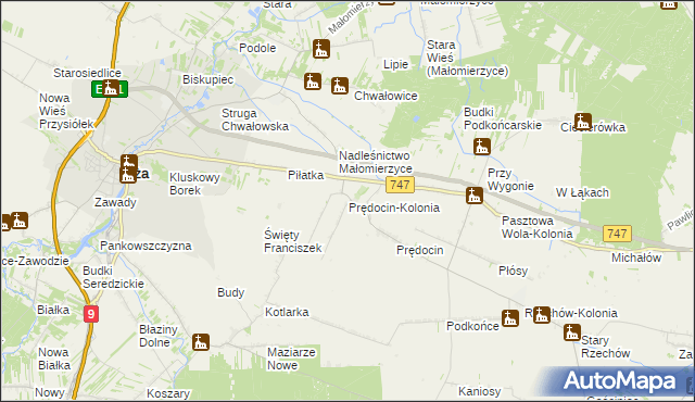 mapa Prędocin-Kolonia, Prędocin-Kolonia na mapie Targeo