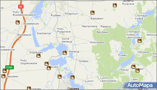 mapa Probostwo gmina Żnin, Probostwo gmina Żnin na mapie Targeo