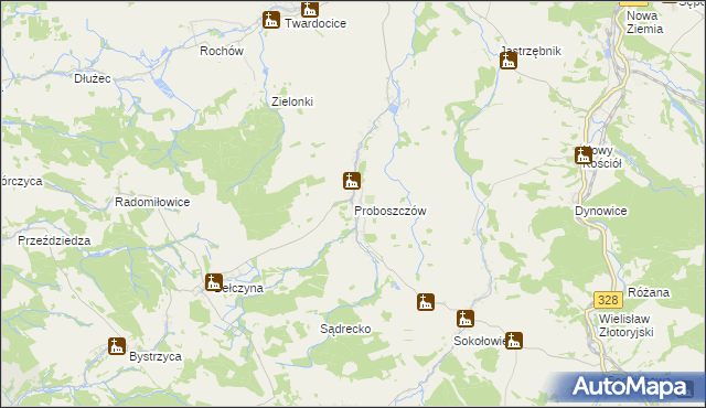 mapa Proboszczów, Proboszczów na mapie Targeo