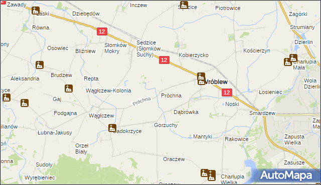 mapa Próchna, Próchna na mapie Targeo