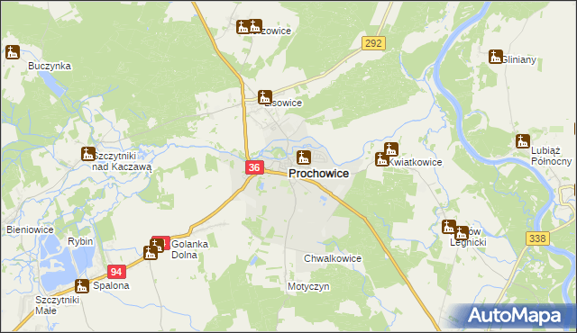 mapa Prochowice, Prochowice na mapie Targeo