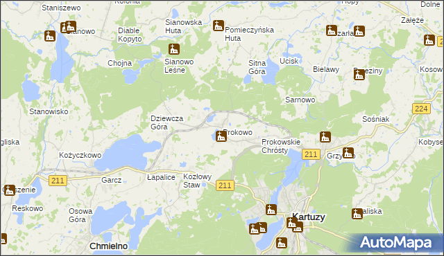 mapa Prokowo, Prokowo na mapie Targeo