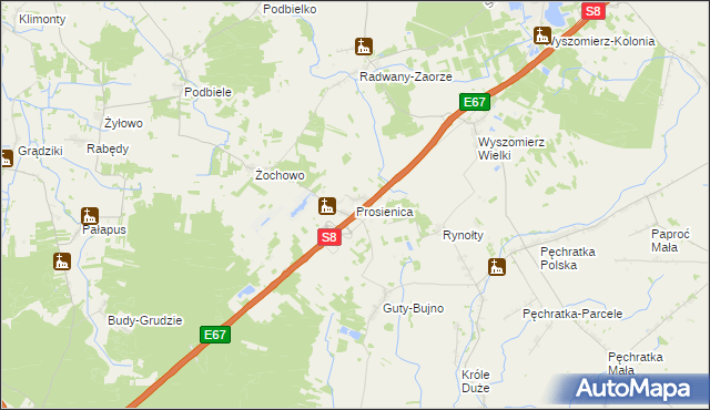 mapa Prosienica, Prosienica na mapie Targeo